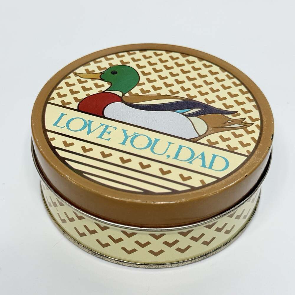 Vintage 1980s Mallrad Duck Metal 6 Coaster Set Dad Father Cottage Cabin Enesco